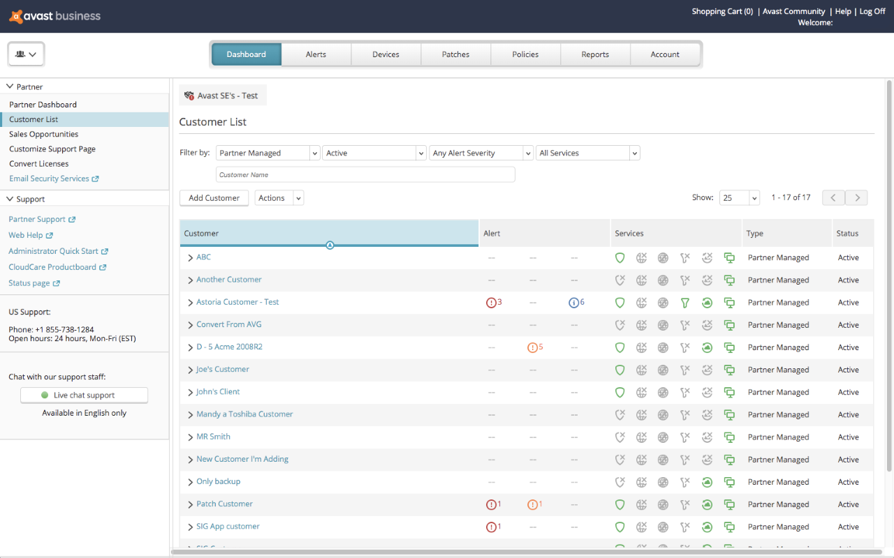 Easy management of your customers and services.