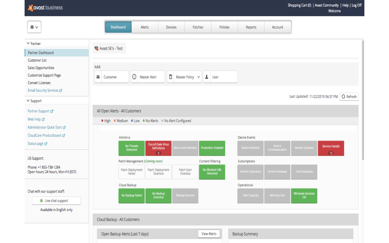 At-a-glance overview of alerts.