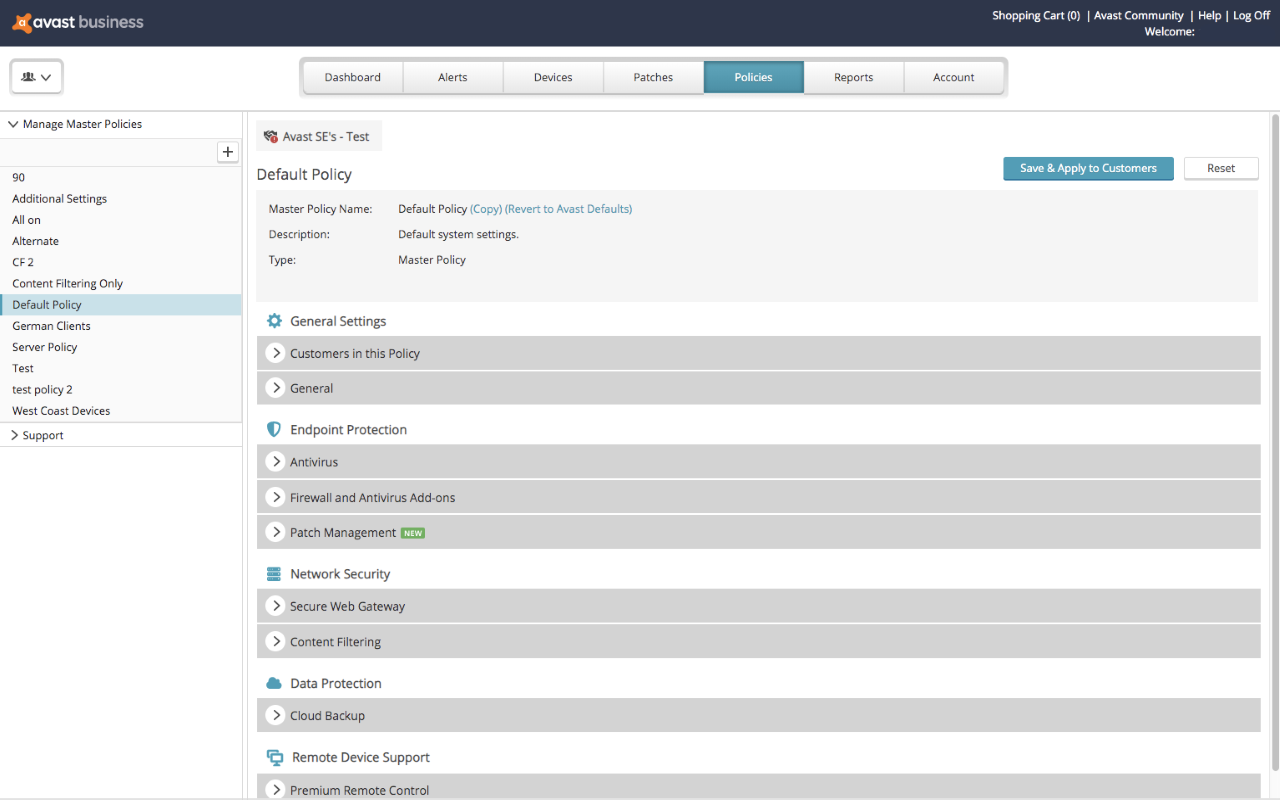 Policy templates for simplified management.